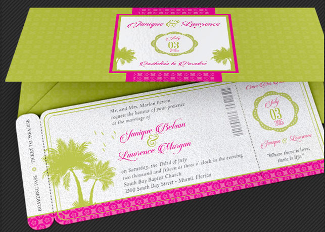 Tropical Wedding Stationery Template Set