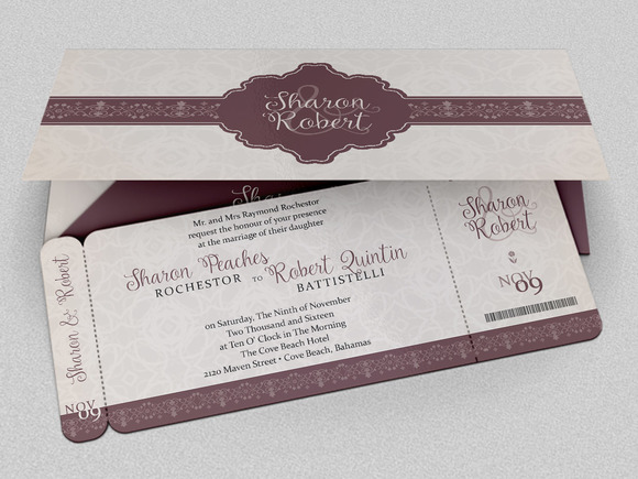 Wedding Boarding Pass Invitation