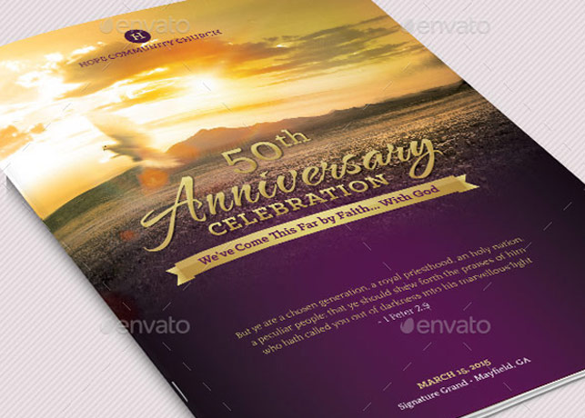 Church Anniversary Service Program Large Template