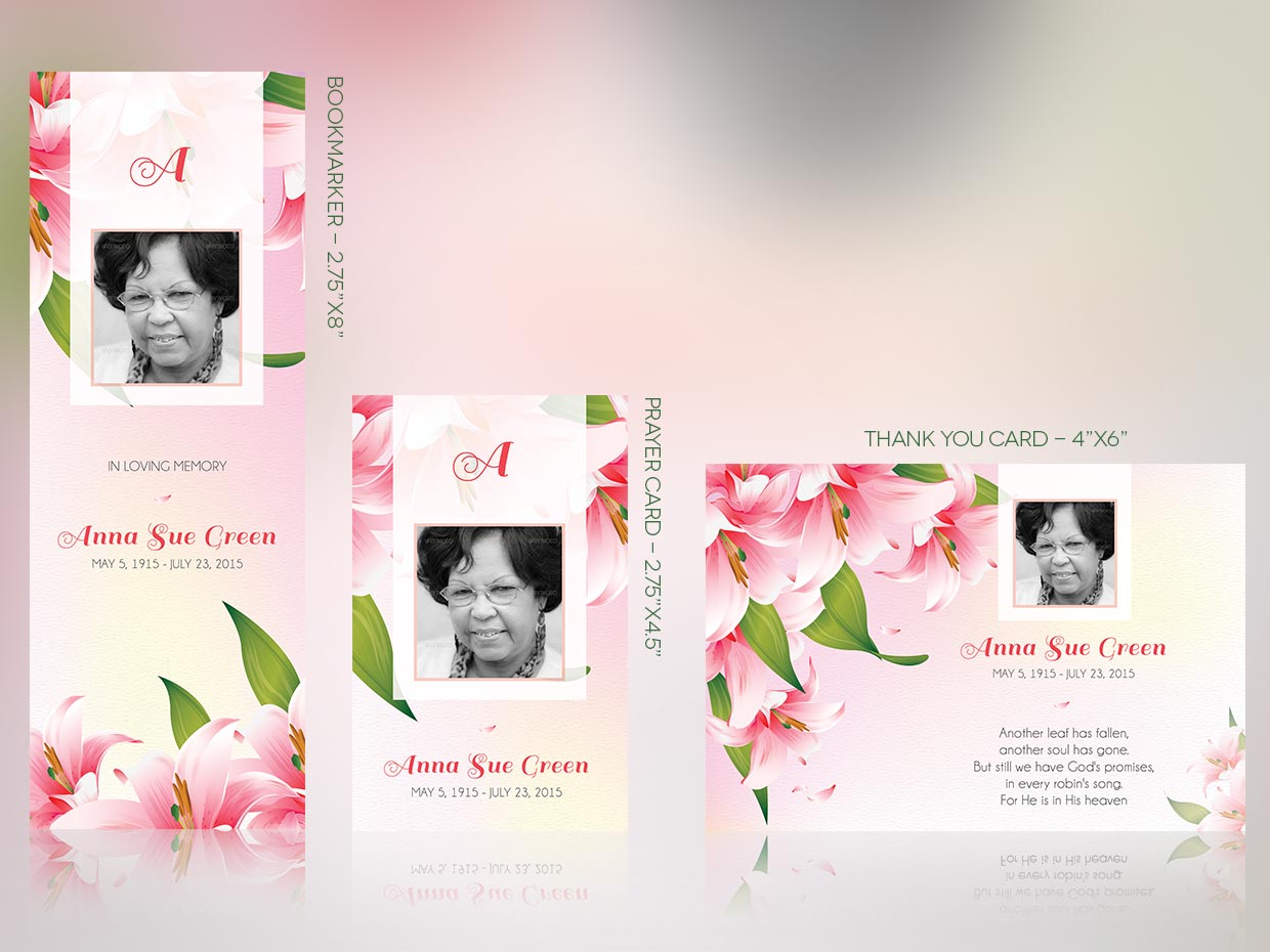 Petals Funeral Stationery Template Set - Publisherlate-set