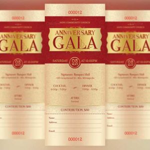 Anniversary Gala Ticket Template