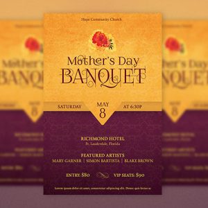 Mothers Day Gala Flyer Poster Template