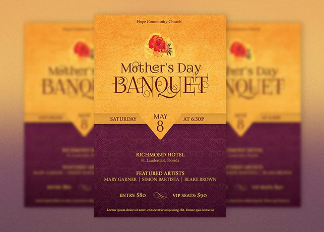 Mothers Day Gala Flyer Poster Template