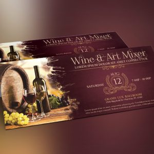 Vintage Wine Art Mixer Flyer Template