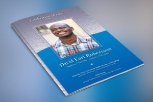 Blue Diamond Funeral Program Photoshop Template