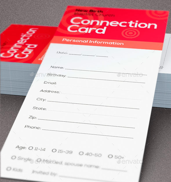 Core Values Church Connect Card Template