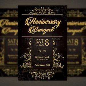 Golden Anniversary Banquet Flyer Template