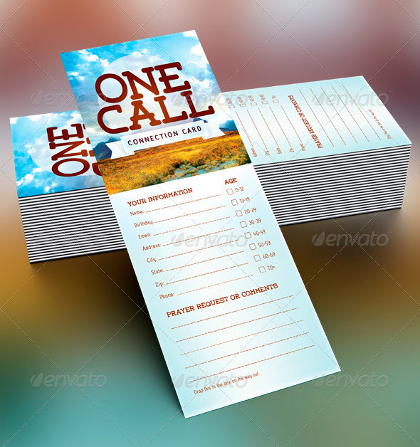 One Call Church Connect Card Template