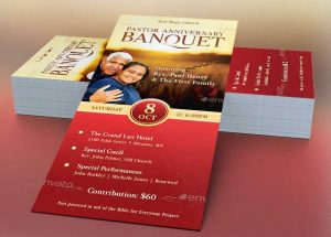 Pastor Anniversary Banquet Ticket Template