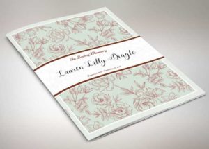 Vintage Rose Funeral Program Template