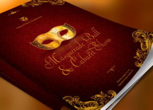 Masquerade Ball Program Cover Photoshop Template