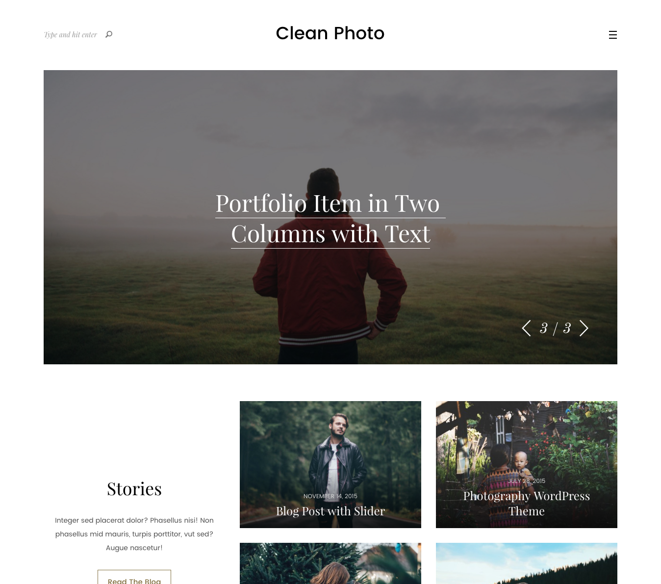 Clean Photo – Photography Portfolio WordPress Theme