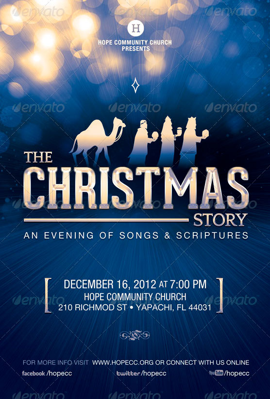 Christmas Story Church Flyer Template