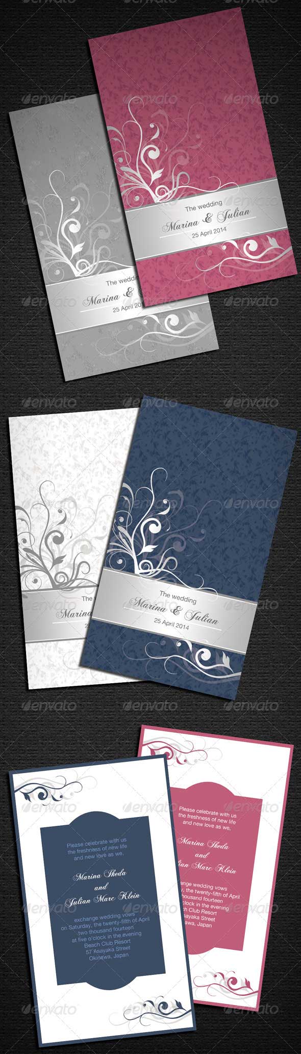 Elegant Floral Wedding Card