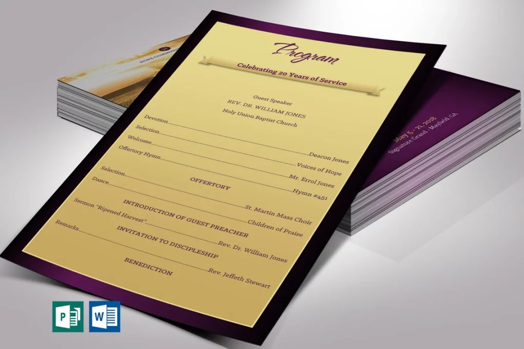  Church One Sheet Word Publisher Template