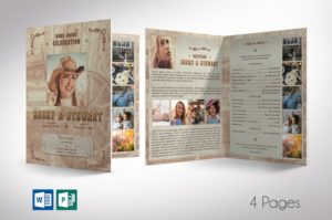 Cowgirl Funeral Program