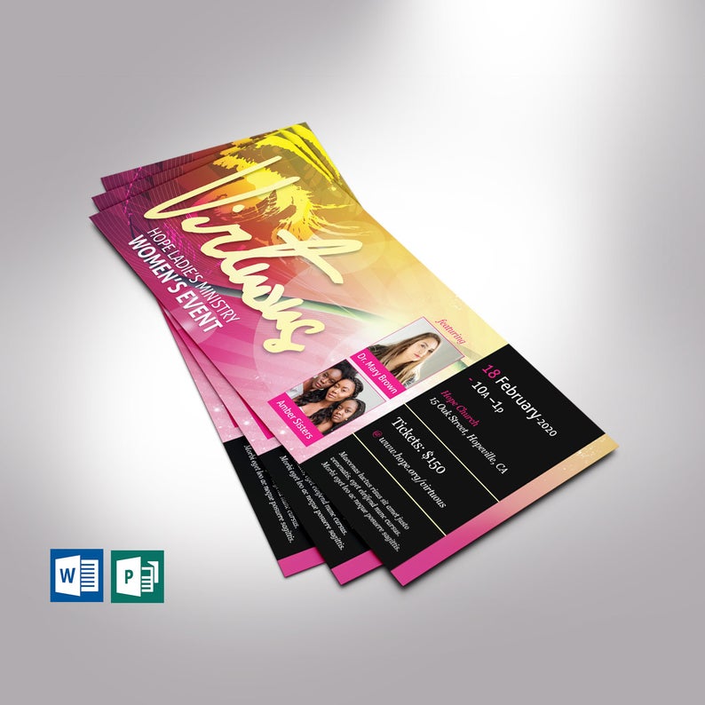Virtuous Women Flyer Word Publisher Template