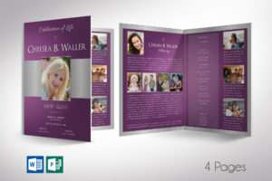 Tabloid Funeral Program Word Publisher Template