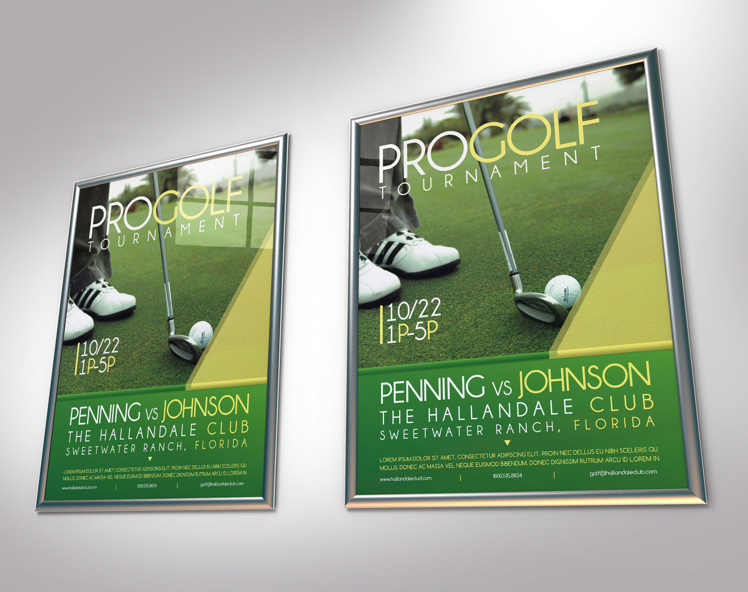 Golf Tournament Poster Publisher PowerPoint Template