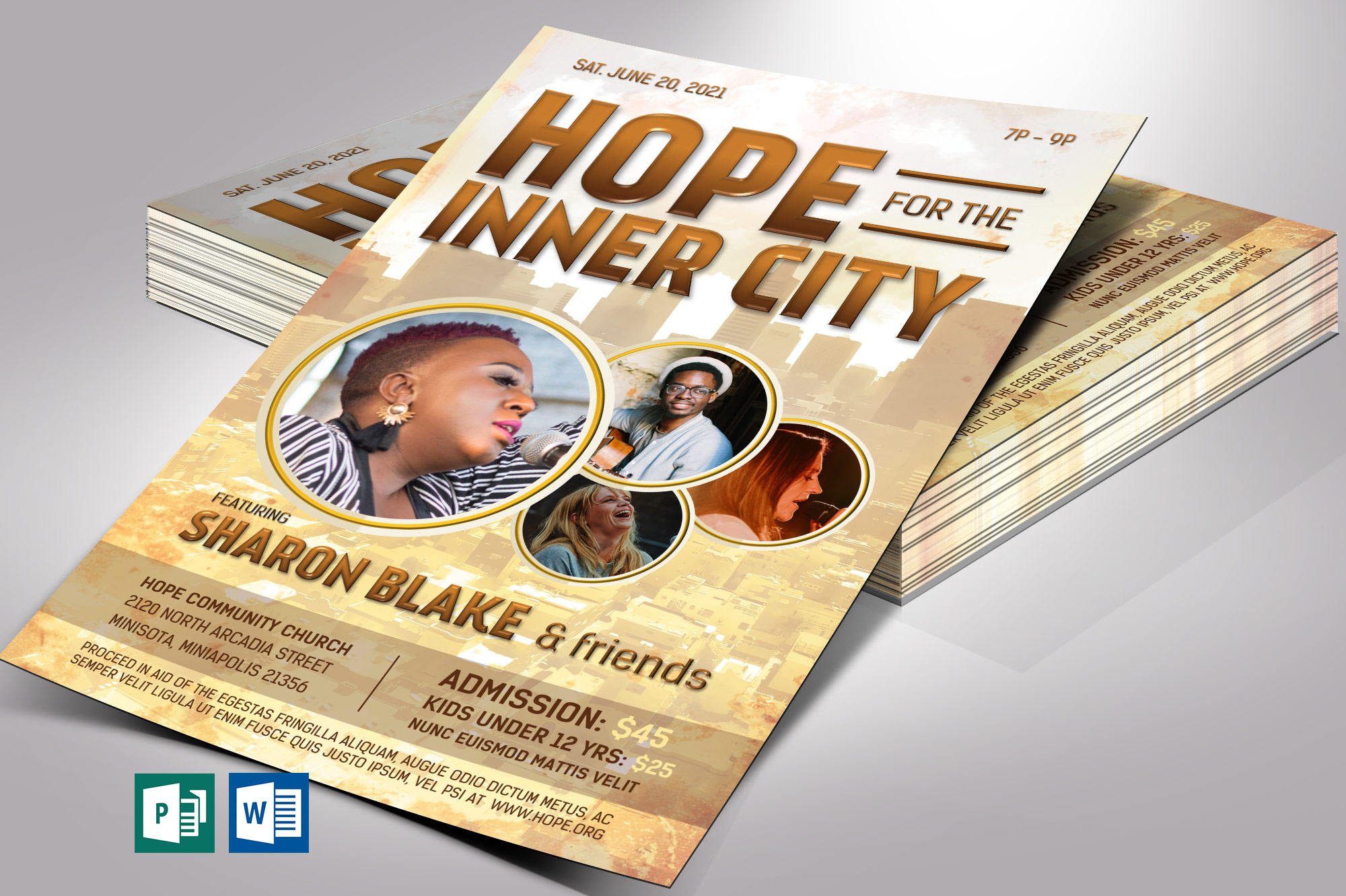 Gospel Concert Flyer Word Publisher Charity Publisher Template