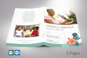 Spring Funeral Program Word Publisher Template