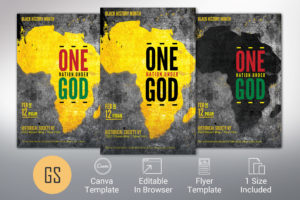 One Nation Black History Month Flyer Template for Canva