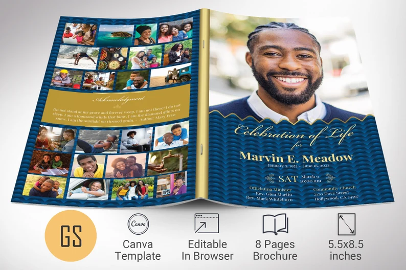 Celebrate Funeral Program Template