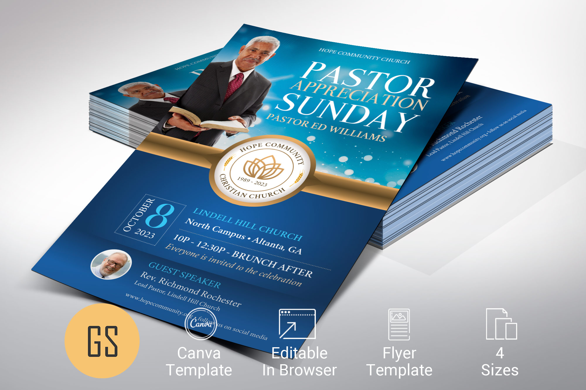Pastor Appreciation Flyer Template