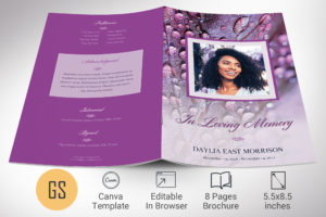 Droplets Funeral Program Template