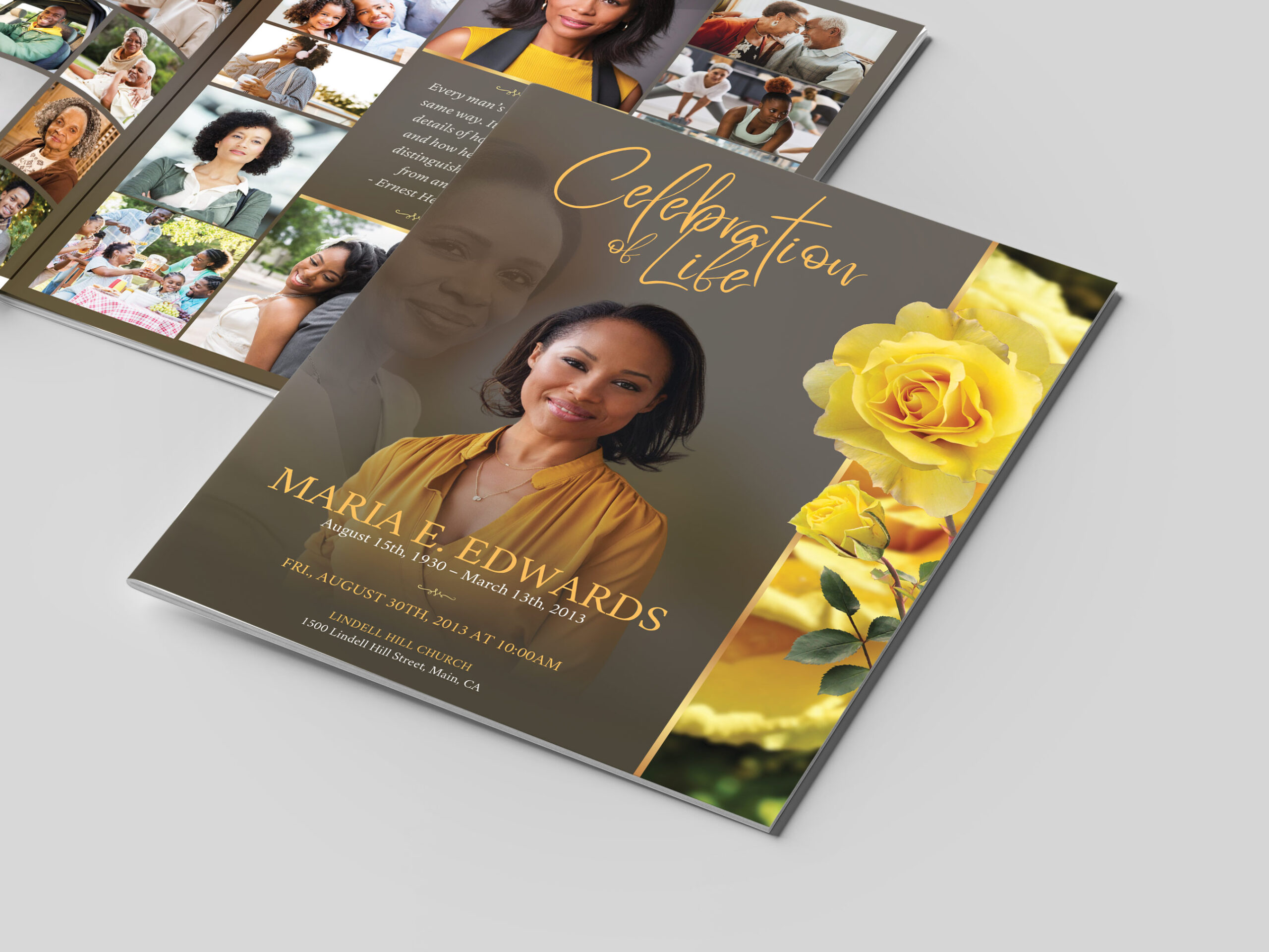 Yellow Rose Funeral Program Template for Canva post thumbnail image