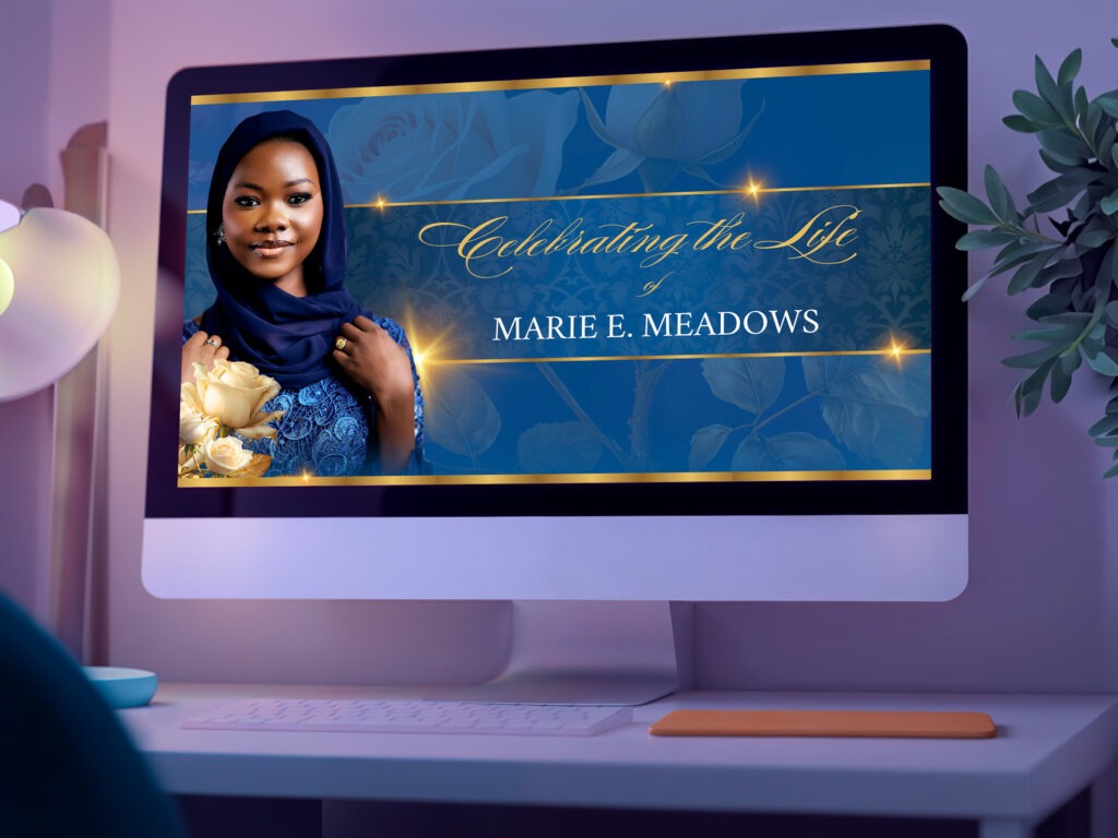 Blue and Rose animated funeral slideshow
