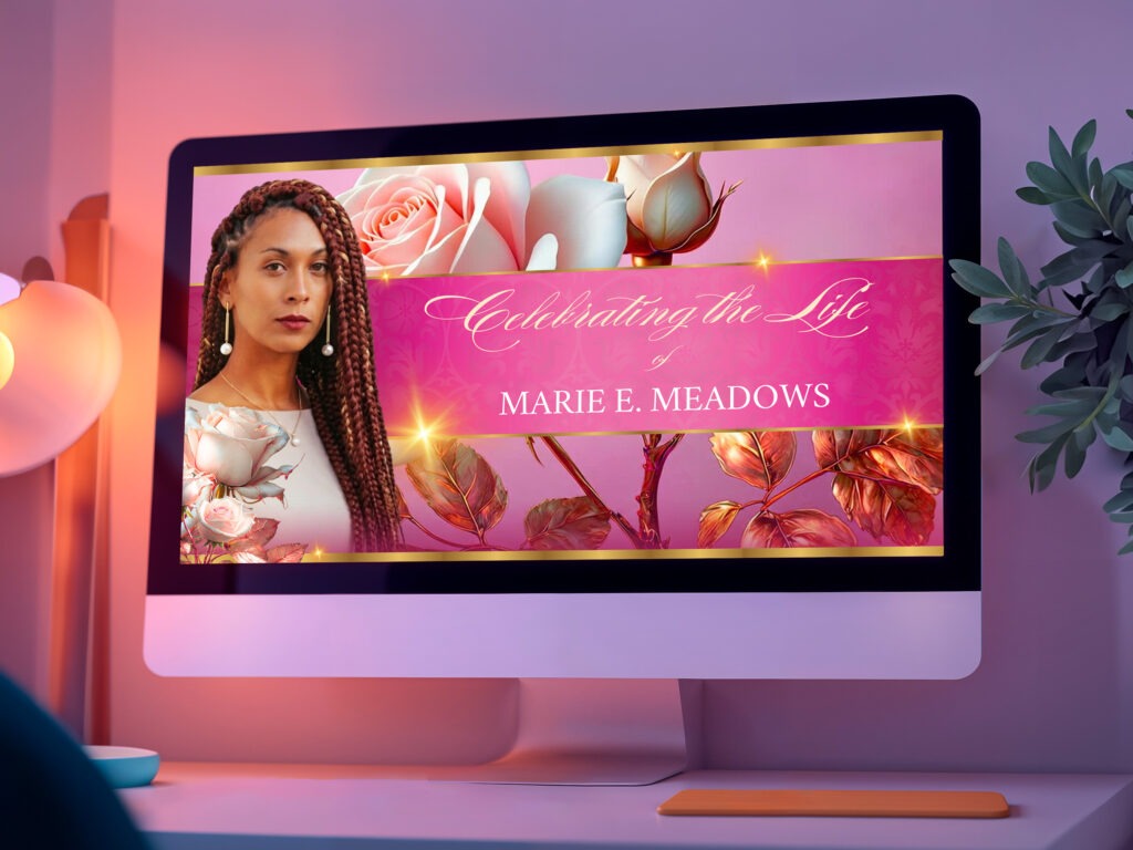 Pink and Rose animated funeral slideshow